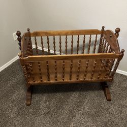Vintage Wood Bassinet