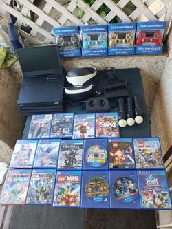$850! All or $250! G story Monitor, $200! 2020 Playstation 4 Pro PS4 1TB & 1 Control $40! Per Control $20! Per Game $200 VR Bundles. Trade all for