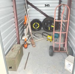 Auction Unit 345 10/23 - Antiques, Vintage, Household Goods, Misc Items, Tools & Workshop, Yard Equipment  Antique army toolbox, two new tires on rims