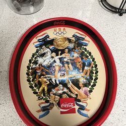 Vintage Coca Cola Olympics Oval Tray