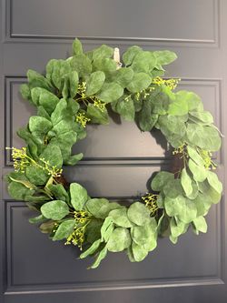 LIKE NEW Hearth & Hand with Magnolia 26" Faux Seeded Eucalyptus Wreath