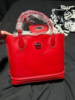 Dooney & Bourke Florentine Toscana Side Zip Satchel in Red