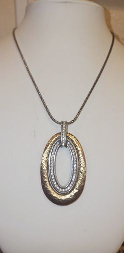 Brighton Necklace Gold/Silver Tone W/Rhinestones