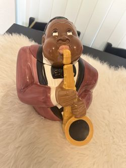vintage Clay Art Jazz Player Cookie Jar