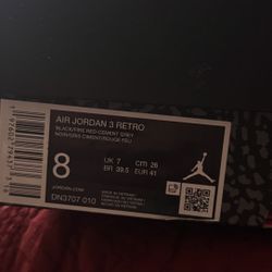 Nike Air Jordan 3 Black Cement 