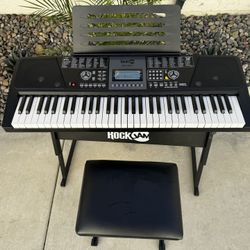 RockJam 61-Key Keyboard Piano Kit with Keyboard Stand & Stool,