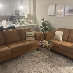 Faux Leather Sofa And Loveseat( 2-piece)