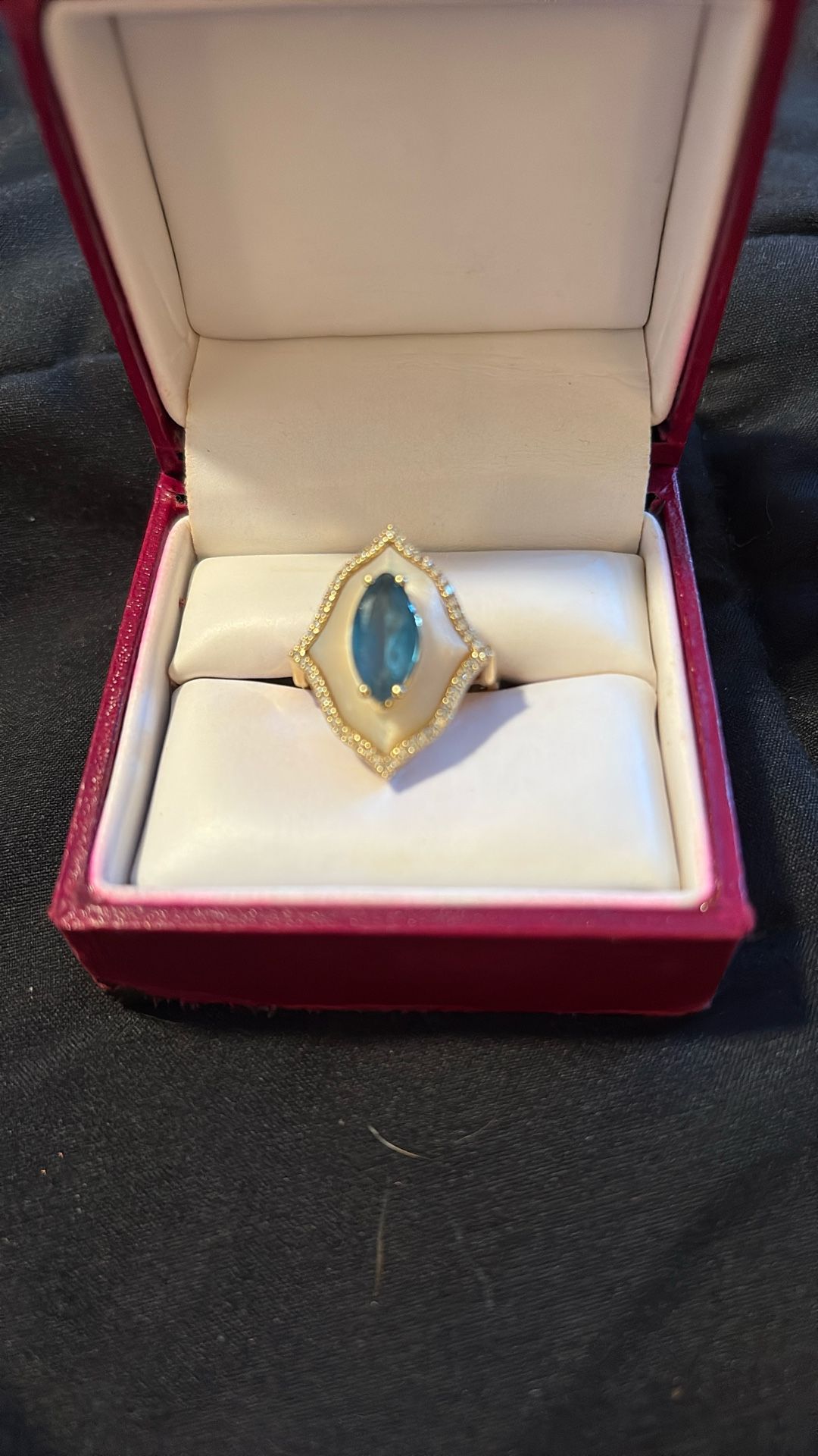 Mother Of Pearl And Topaz Ring (courier)