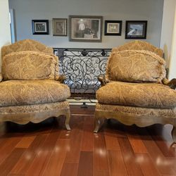 Elegant French Provincial Accent Chairs - Set of 2 - Custom