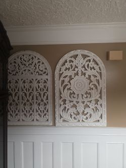 Arched Floral Wall Panels Set of 2