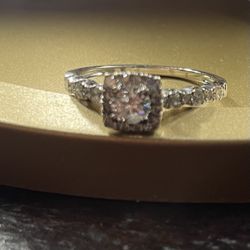 14 K White Gold Diamond Engagement Ring