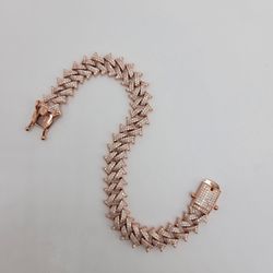 925 Silver Iced Out Cuban Link Bracelet