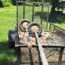 I Have Two Poles Inside The Round Concrete Tires Or Volleyball Net It's Just The Poles In The Concrete For 40 Bucks As Is