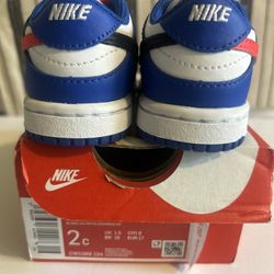 Nike Dunk Low (TDE) Toddler Kid’s Shoes SZ 2C White/Bright Crimson 