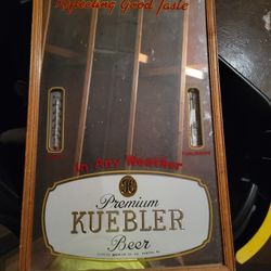 Kuebler Beer Mirror Thermometer Barometer 