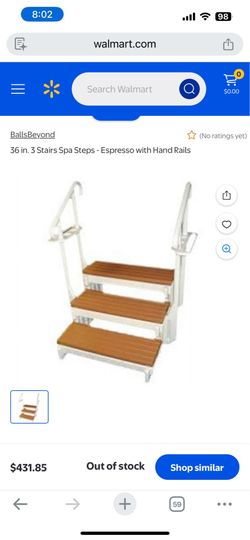 3-step pool stairs with handrails