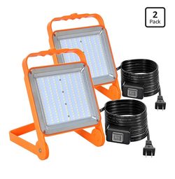 No Burn Risk 50W LED Work Light 2-Pack,8,000LM 5000K Daylight IP65 Waterproof