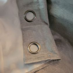 8 Curtain panels 38" Grey  linen textured