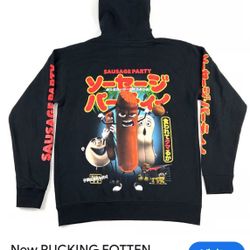 New Vintage Rare Sausage Party" hoodie featuring a unique Japanese movie poster print Size 2x