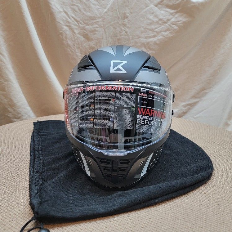 Beckenhaus Full Face Helmet DOT Approved Matte Black Large