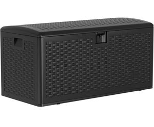 80 Gallon Resin Deck Box, Patio Storage Box for Cushions, Garden Tools