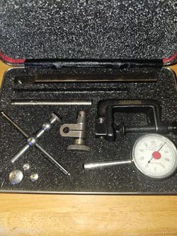 Starrett 196A5Z Universal Back Plunger Dial Indicator with attachments and case, 0 to 50 to 0, 0.001" graduation