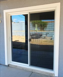 New sliding glass doors with sliding screen