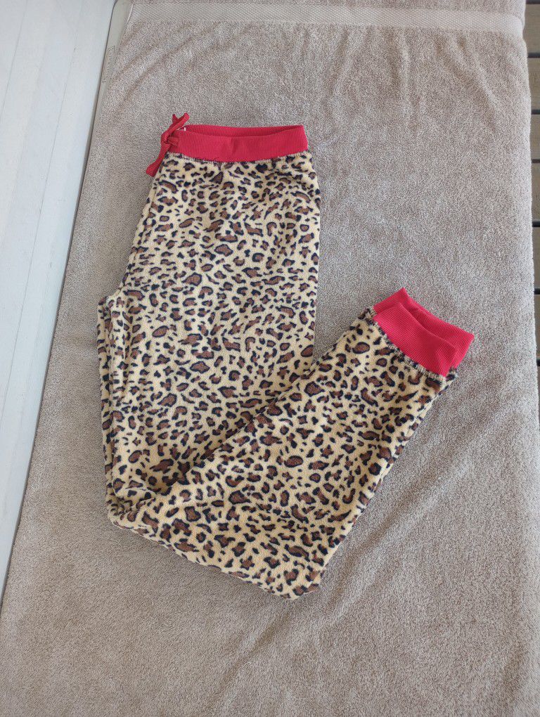 Emme Jordan Womens Cheetah Print Pajama Pants Size Large