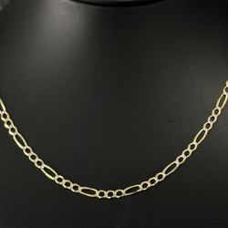 14k Gold Diamond Cut Figaro link Chain 