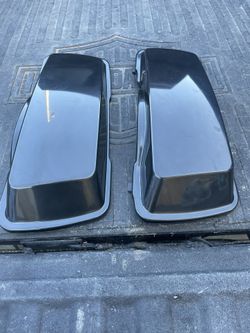 2 Clutch Side Aftermarket Saddle Bag Lids