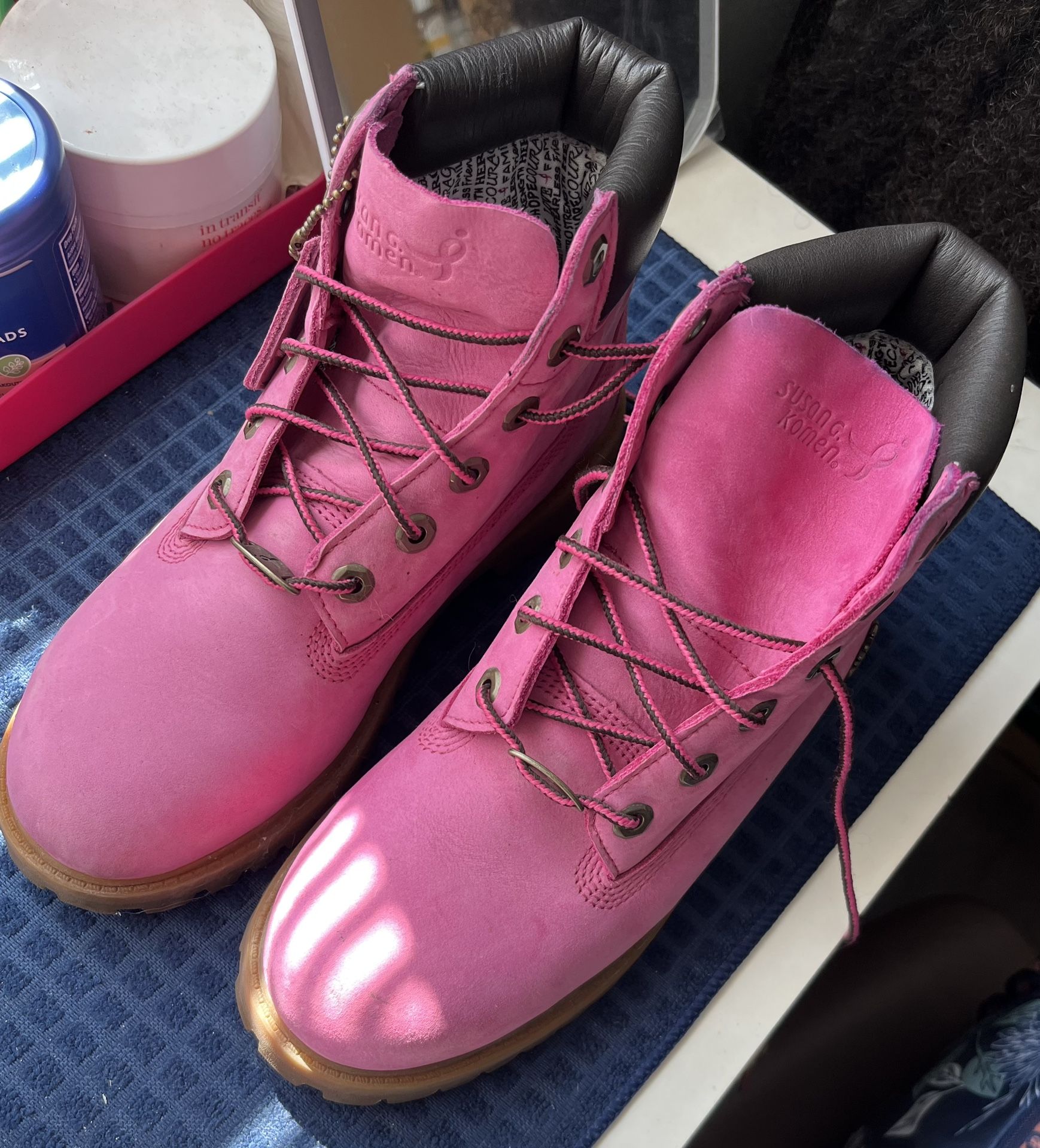 Timberland Pink Combat Boots