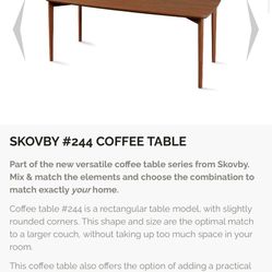 Skovby Walnut Coffee Table 