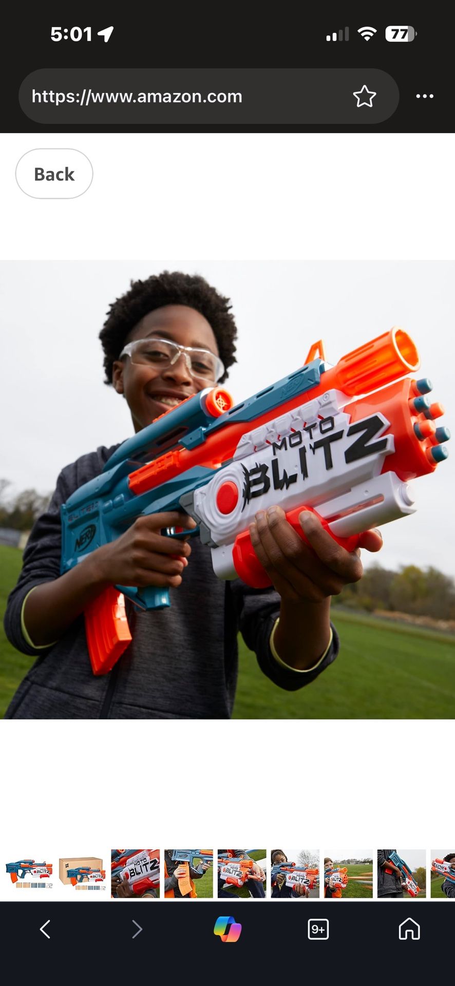 Nerf Elite 2.0 Motoblitz Automatic Blaster with Scope, Motorized 10-Dart Blasting, Airblitz 6 Darts Like New