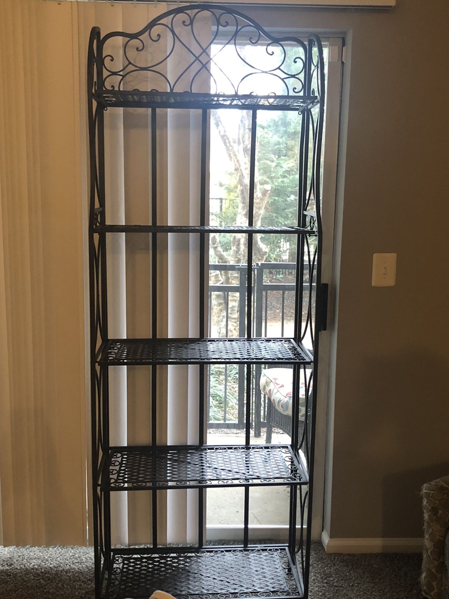 Multifunctional Wrought Iron Bakers Rack In Excellent Condition