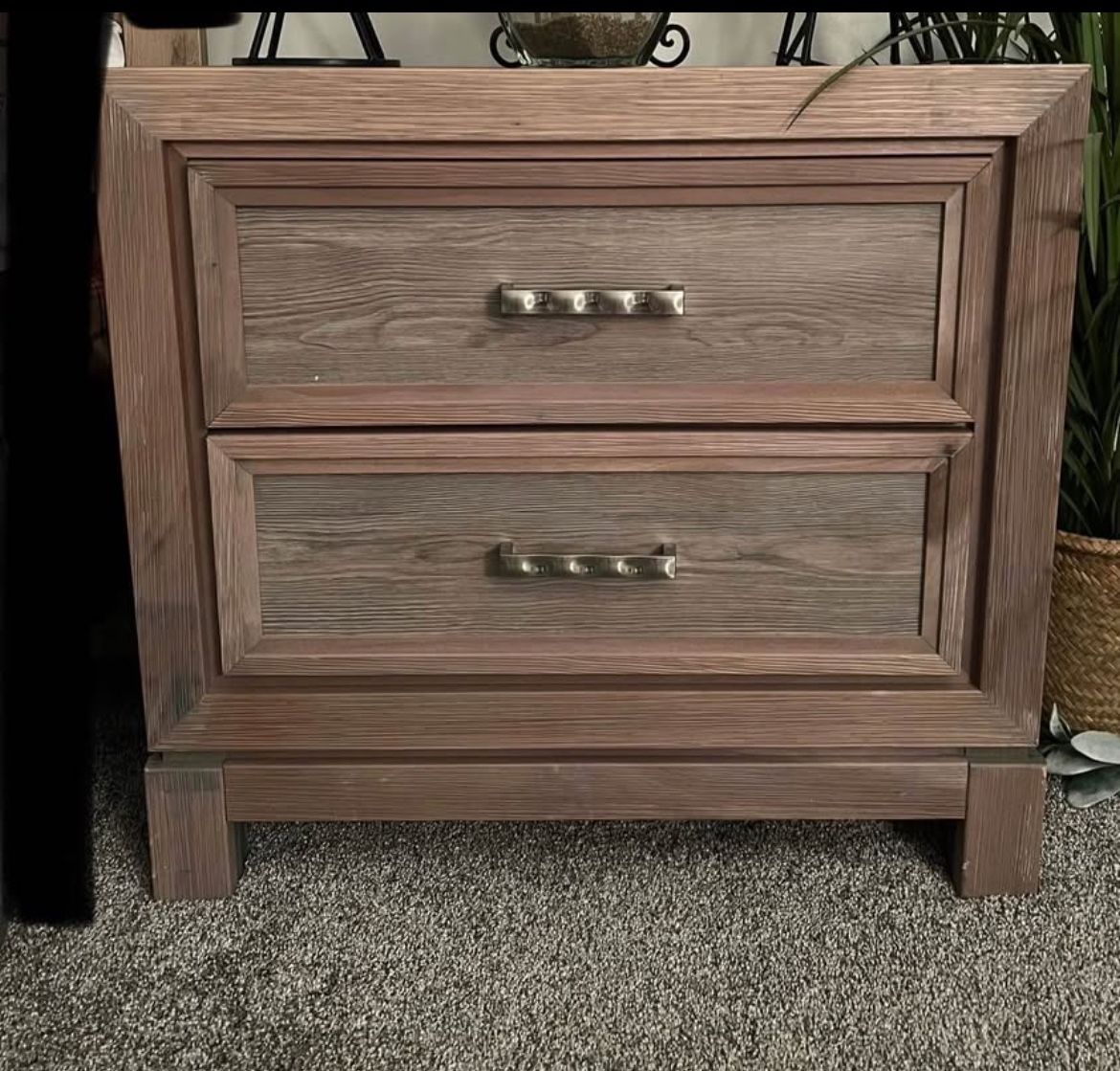 Grey Wooden Nightstand