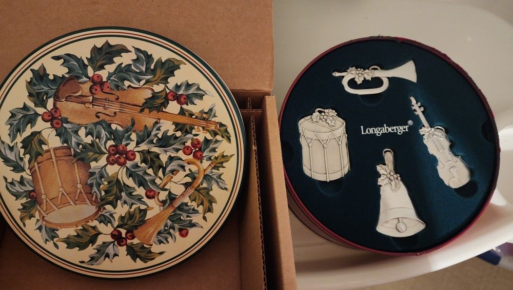 Longaberger Pewter Instruments Ornaments