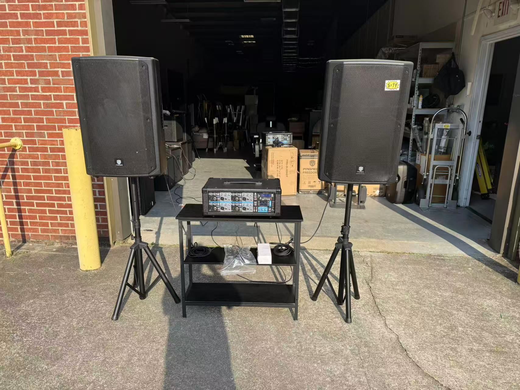Bluetooth PRORECK Delta 158 2400W Bluetooth PA Speaker System with 8-Channel Powered Mixer