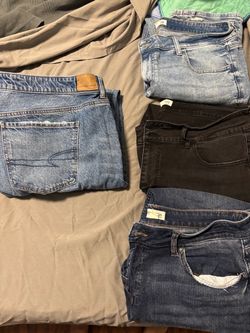 Lot of 4 Women's Jeans Bundle and American eagle sweatshirts flannels