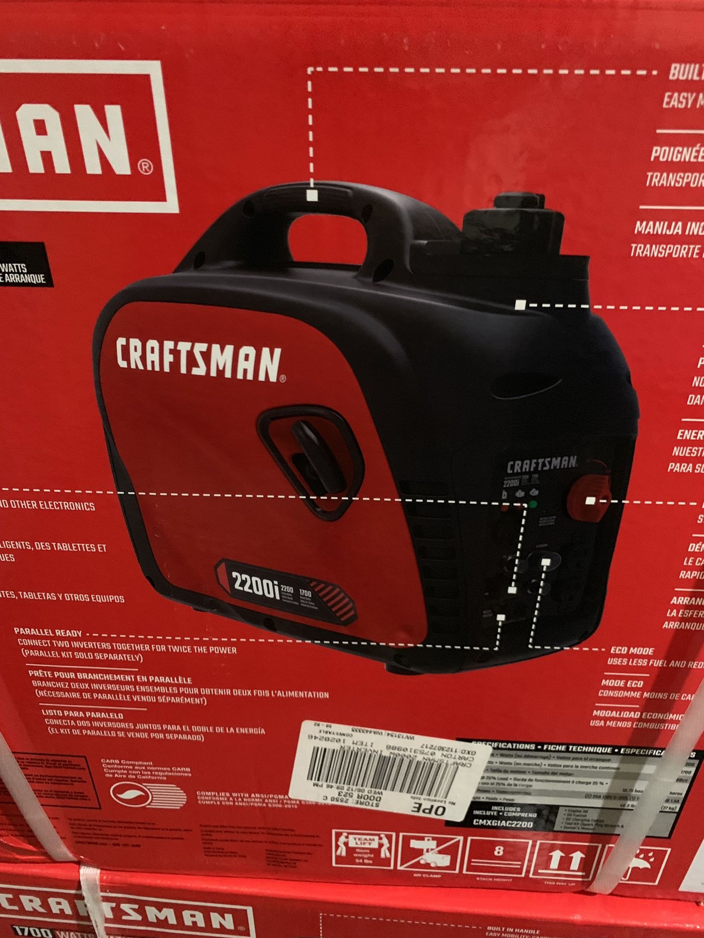 Craftsman generator retails $600