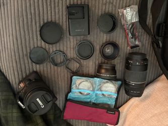 Canon DSLR Camera Bundle with Lenses and Accessories