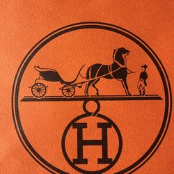 Authentic Hermès Orange Logo Print Shopping Gift Bag 24x18x6” Large Made Spain