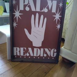 Tarot-Cotta Wood Palm Reading Sign