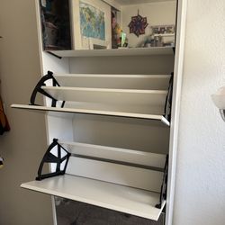 Mirror shoe cabinet storage