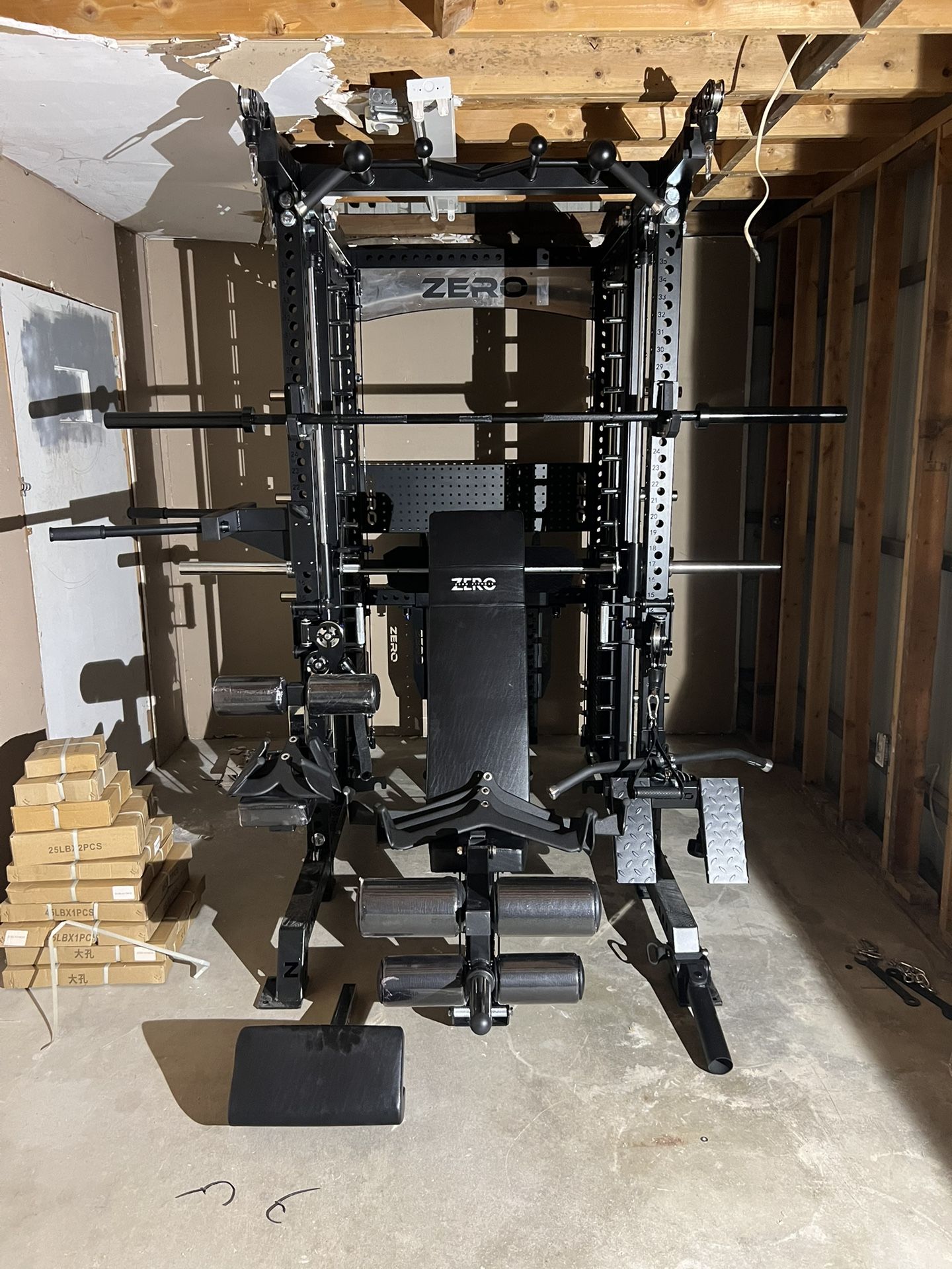 Smith Machine 500 | Adjustable Bench | 355lbs Cast Iron Olympic Weights | 7ft Olympic Bar | Fitness | Gym Equipment | FREE DELIVERY/INSTALLATION 