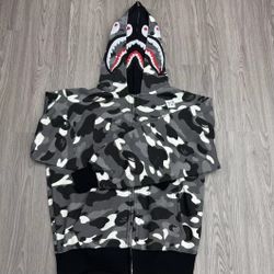 Black & White ABC CAMO BAPE SHARK HOODIE! NEW 2.0 DOUBLE HOOD VERSION LIMITED! 