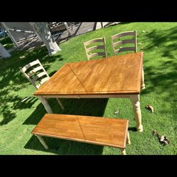 Farmhouse Kitchen Table With Leaf 