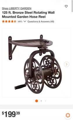 Liberty Garden Bronze Steel Wall Mounted Hose Reel