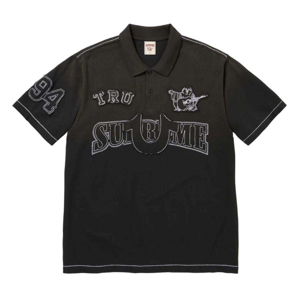 Supreme True Religion Appliqué Polo Black