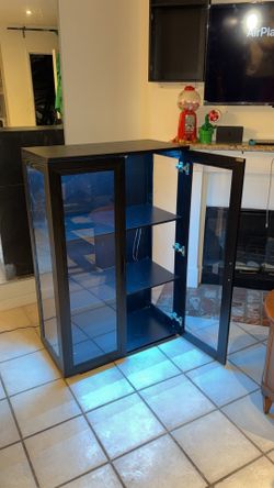 Wardrobe LED Closet Glass Shelf With Doors (31.5x48.5)