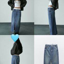 Brand New Zara Denim Midi Skirt – Size L